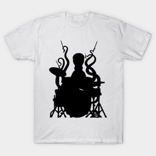 Octopus plays drums black version T-Shirt